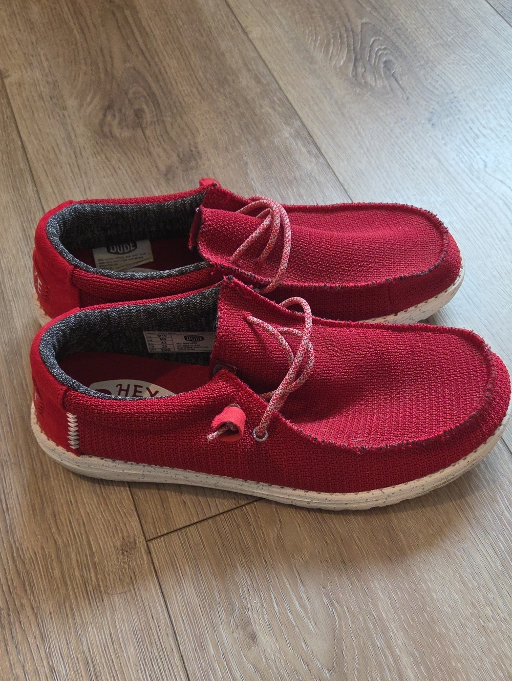 Hey Dude Red Knit Men's Slip-On Loafers